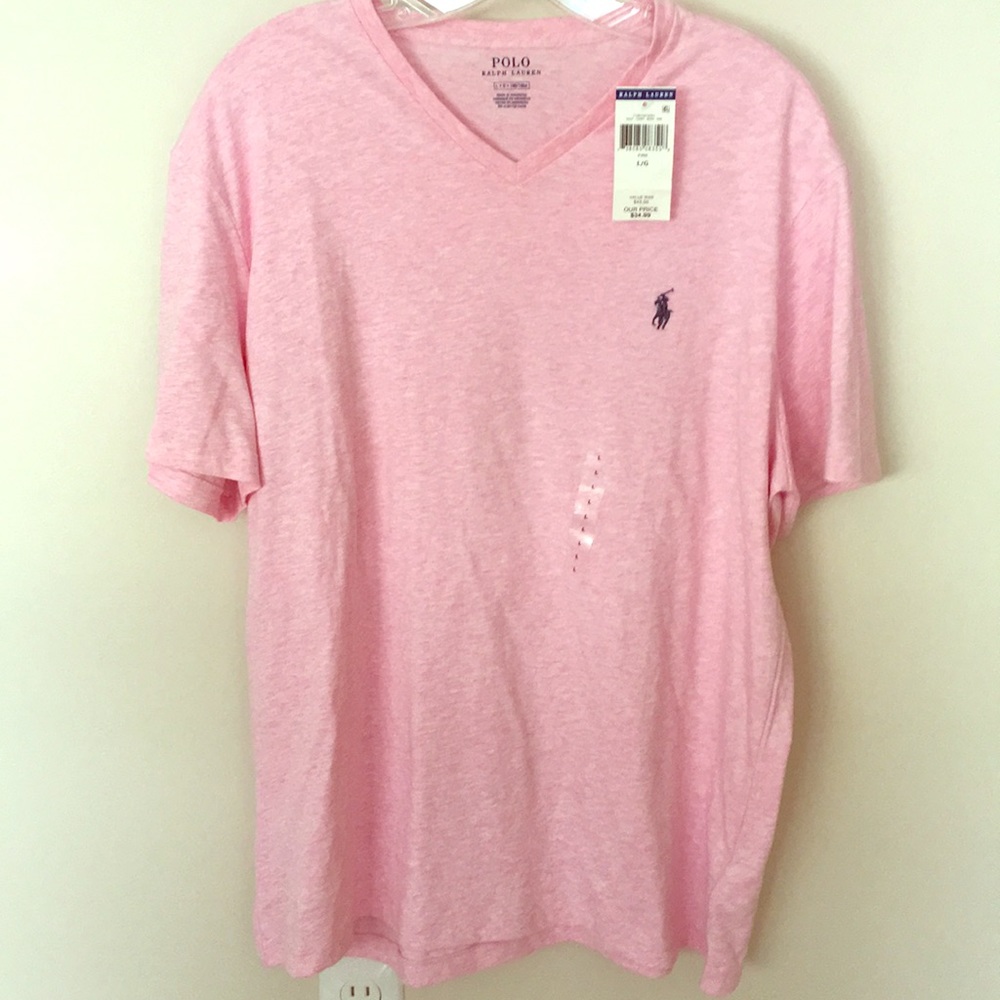 Pink polo V neck Tee